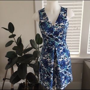 Blue floral cocktail dress